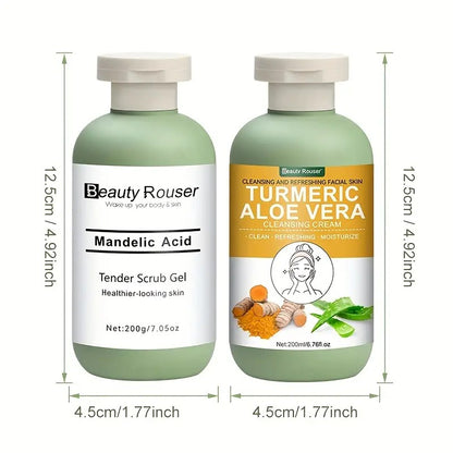 Beauty Rouser Gentle Exfoliating Facial Scrub, Cleansing Cream Duo